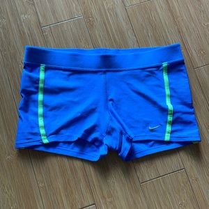 Blue/green Nike workout shorts